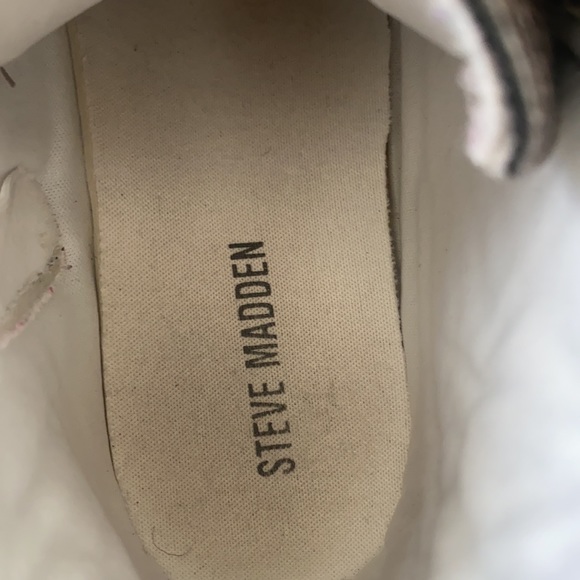 Steve Madden Girls Youth Hi-Top Sneaker multicolor metallic laces zipper size 5 - Picture 7 of 8